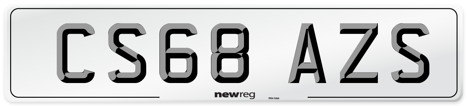 CS68 AZS Number Plate from New Reg